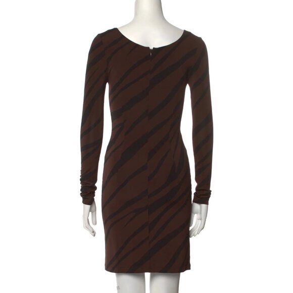NWT ET OCHS Brown Animal Print Cut-Out Mini Dress, Size: 0, Retail: $1295 - Picture 4 of 9
